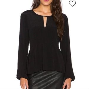 MINKPINK keyhole front black blouse top